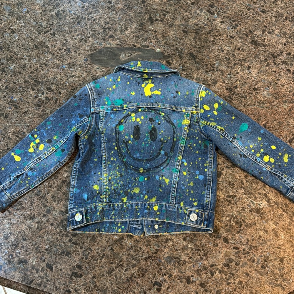 Custom Graffiti Artist Designed GAP Denim Jacket Size 3 Toddler One of A Kind